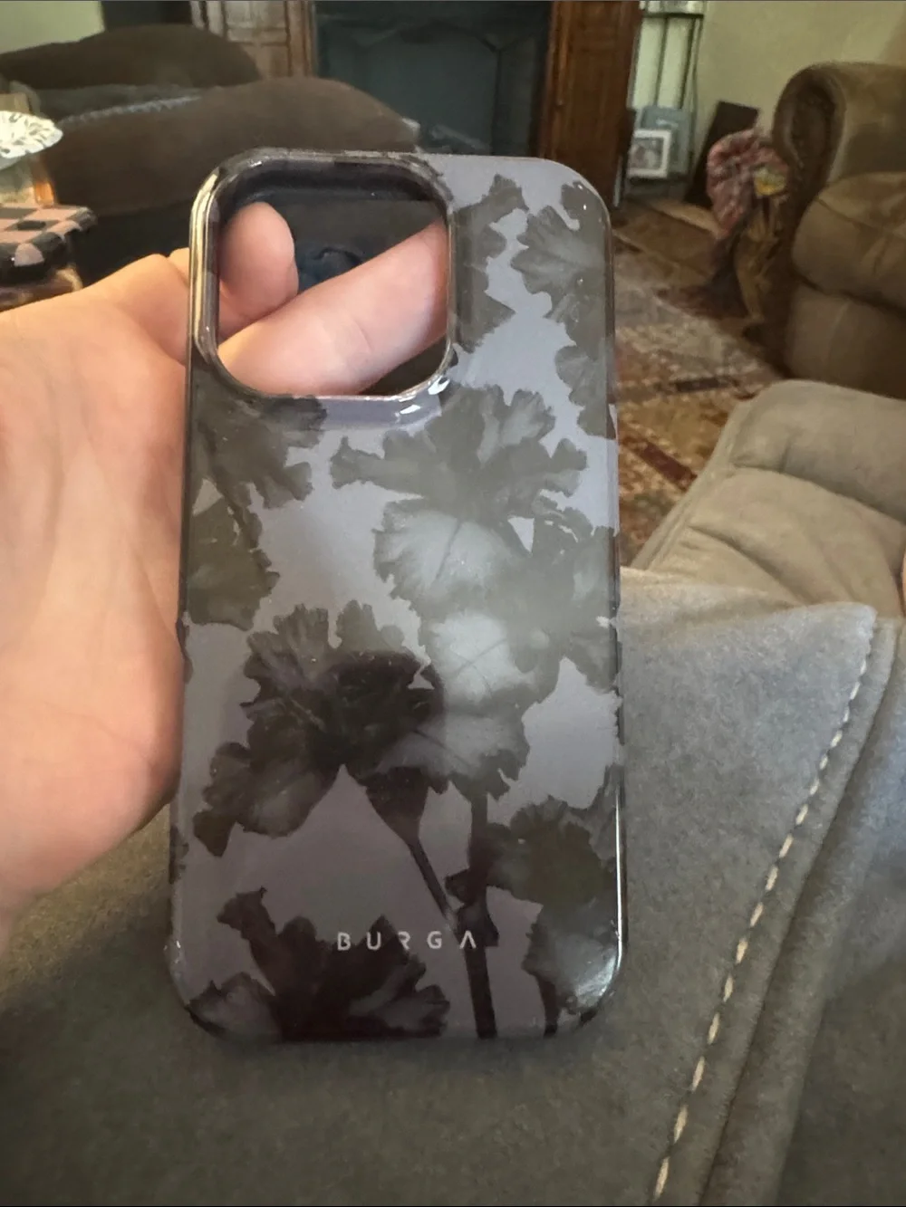 Burga Black Floral Protective Phone Case